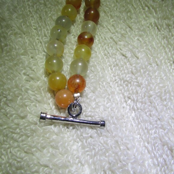 Monet Semiprecious Stone Double Strand Heart Bracelet 7 inch - Picture 5 of 6